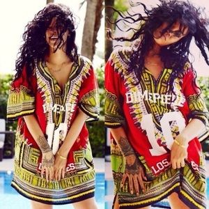 Red Dimepiece Dashiki